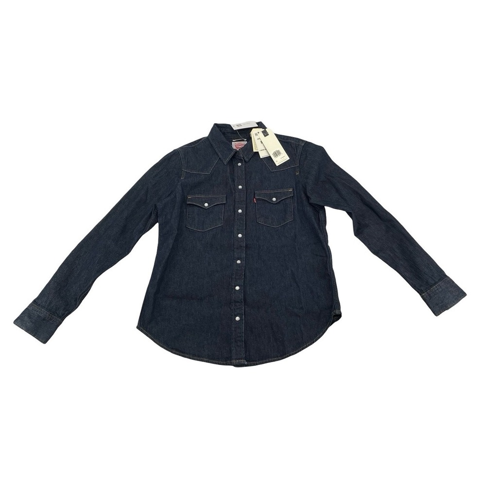 Levi's Women's Shirt Western Dark Indigo Denim Medium